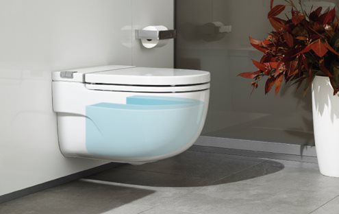 WC with integrated cistern