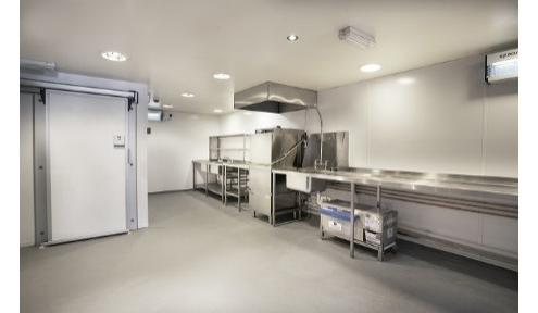 Antimicrobial PVC wall cladding shown within a food hygiene environment
